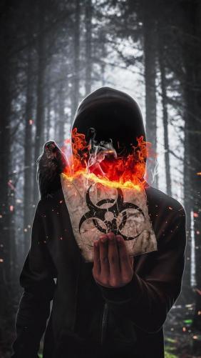 Burning Biohazard Symbol - Related Anime Wallpapers wallpaper