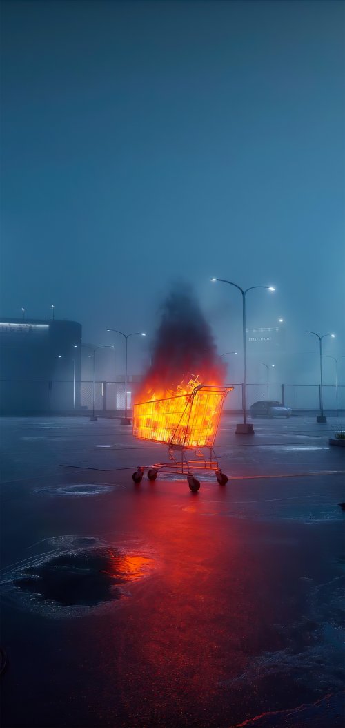 Burning Shopping Cart