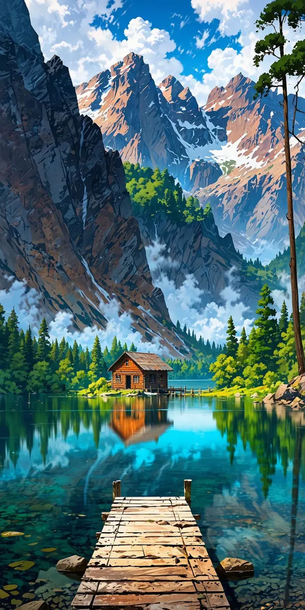 Cabin by the Lake - Related Dope Wallpapers wallpaper