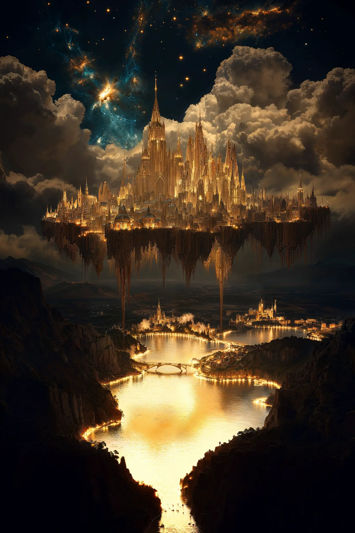 Celestial Floating Cityscape - Related 4K Wallpapers wallpaper