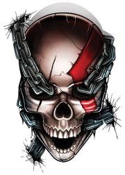 Chained Skull Illustration