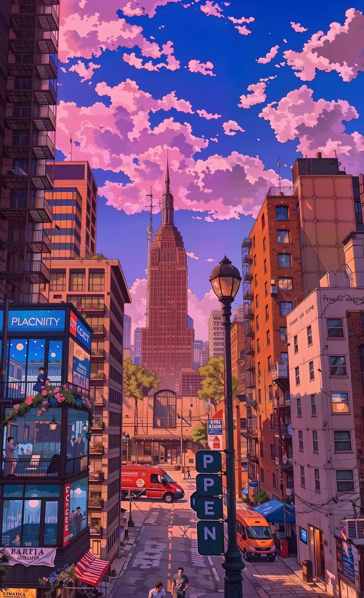 Cityscape with Pink Clouds - Related Dope Wallpapers wallpaper
