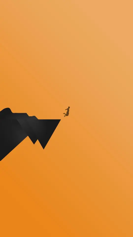 Cliff Jump Silhouette - minimal Wallpaper