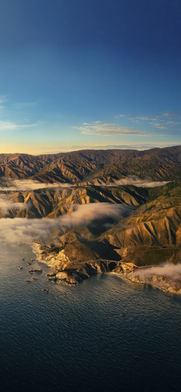 Coastal Mountain Bridge View - landscape Wallpaper