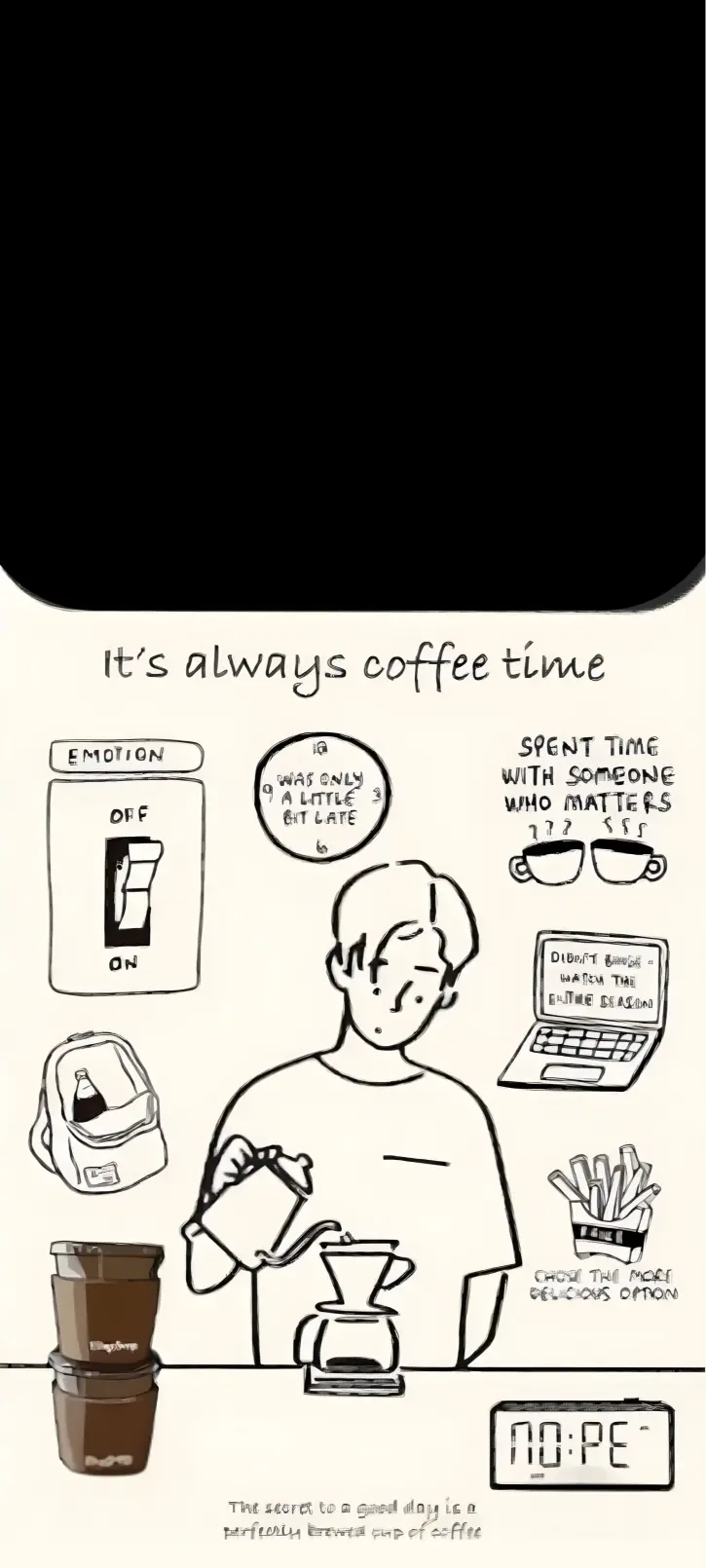 Coffee Time Doodle - Related Dope Wallpapers wallpaper