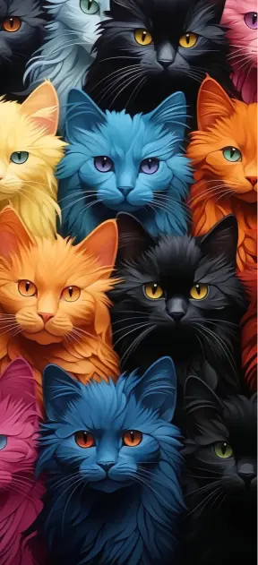 Colorful Cats Portrait