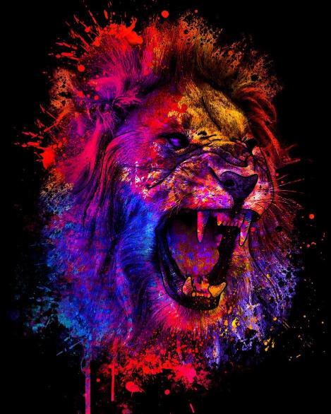 Colorful Roaring Lion Art - Related 4K Wallpapers wallpaper