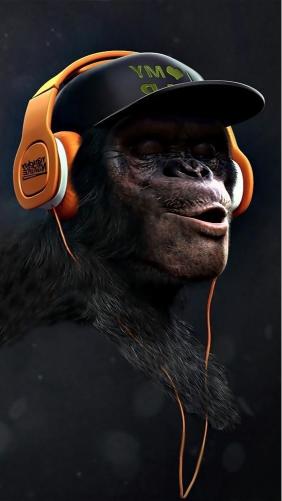 Cool Chimp with Headphones - Related Dope Wallpapers wallpaper