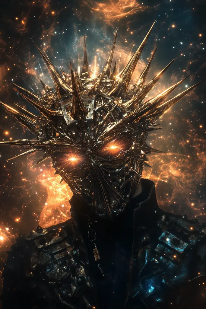 Cosmic Spiked Mask - Fantasy Wallpaper