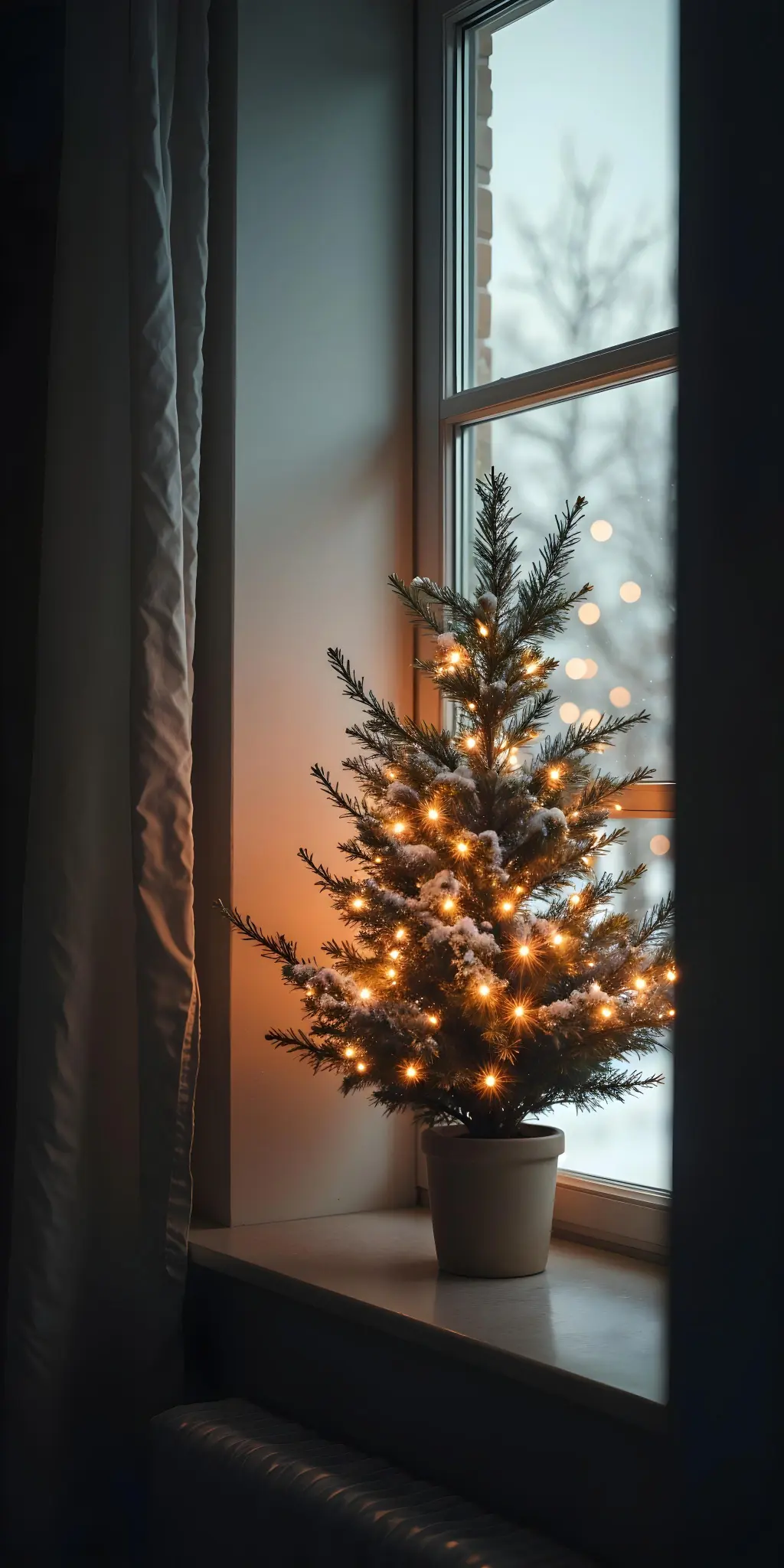 Cozy Christmas Tree Window