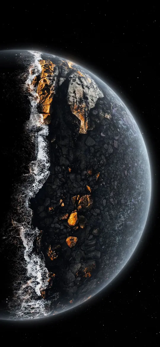 Cracked Planet in Space