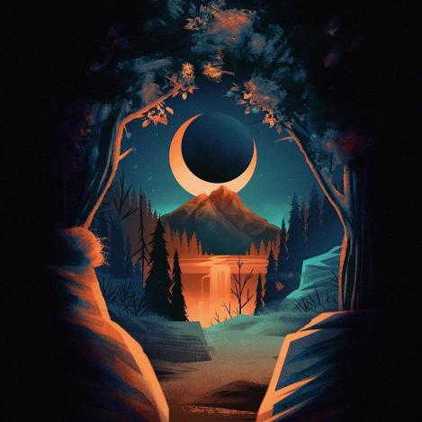 Crescent Moon Mountain View - Related 4K Wallpapers wallpaper