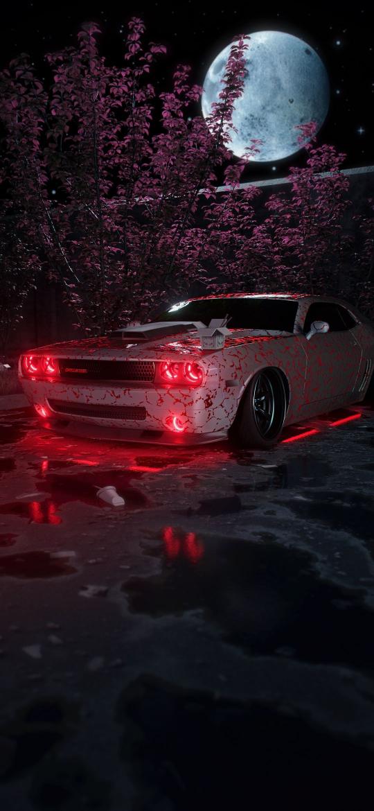 Crimson Challenger Moonlit Night