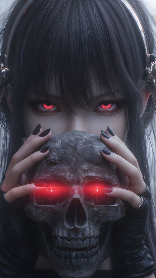 Crimson Gaze Skull - Related Dark Wallpapers wallpaper