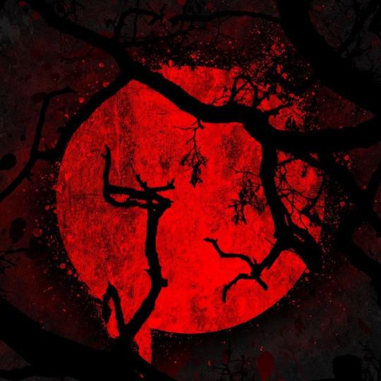 Crimson Moon Silhouette