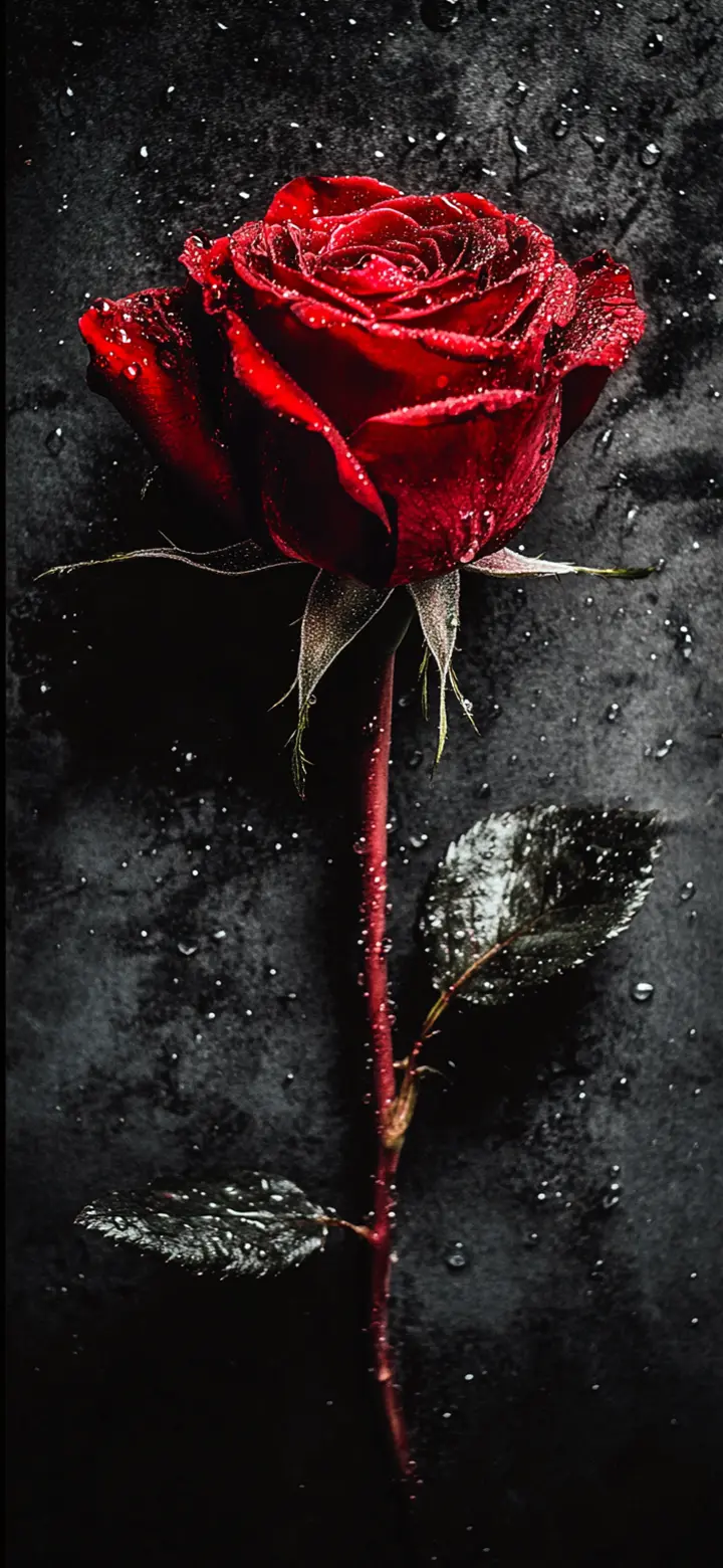 Crimson Rose with Dewdrops - Related 4K Wallpapers wallpaper