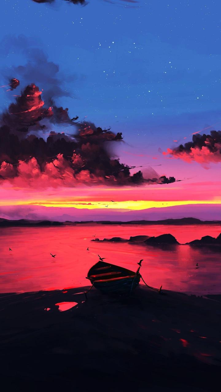 Crimson Sunset Boat