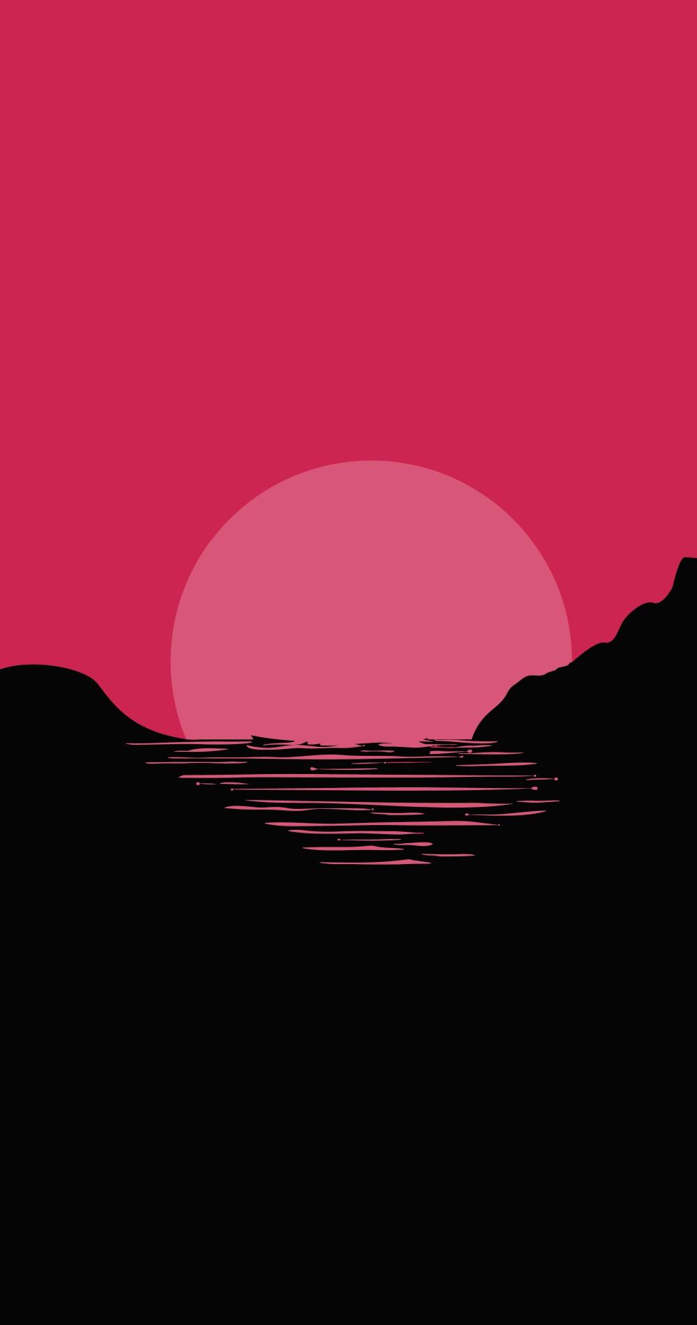 Crimson Sunset Seascape