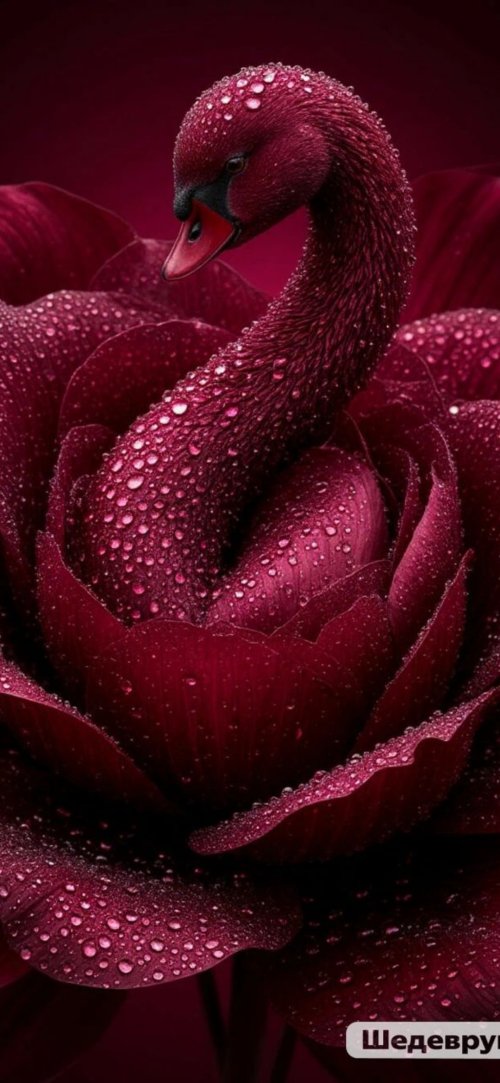 Crimson Swan Rose - flowers Wallpaper