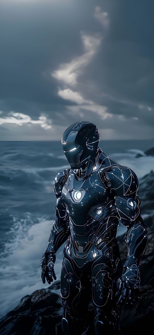 Cybernetic Warrior Landscape - cyberpunk Wallpaper