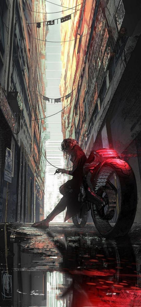 Cyberpunk Alley Rider - Related 4K Wallpapers wallpaper