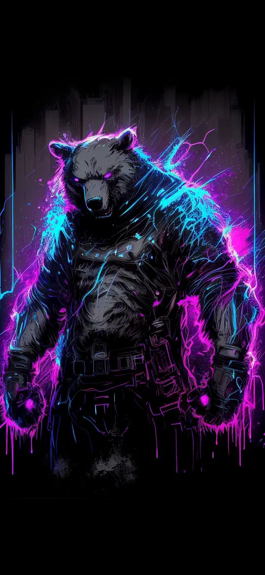Cyberpunk Armored Bear - Related Dope Wallpapers wallpaper