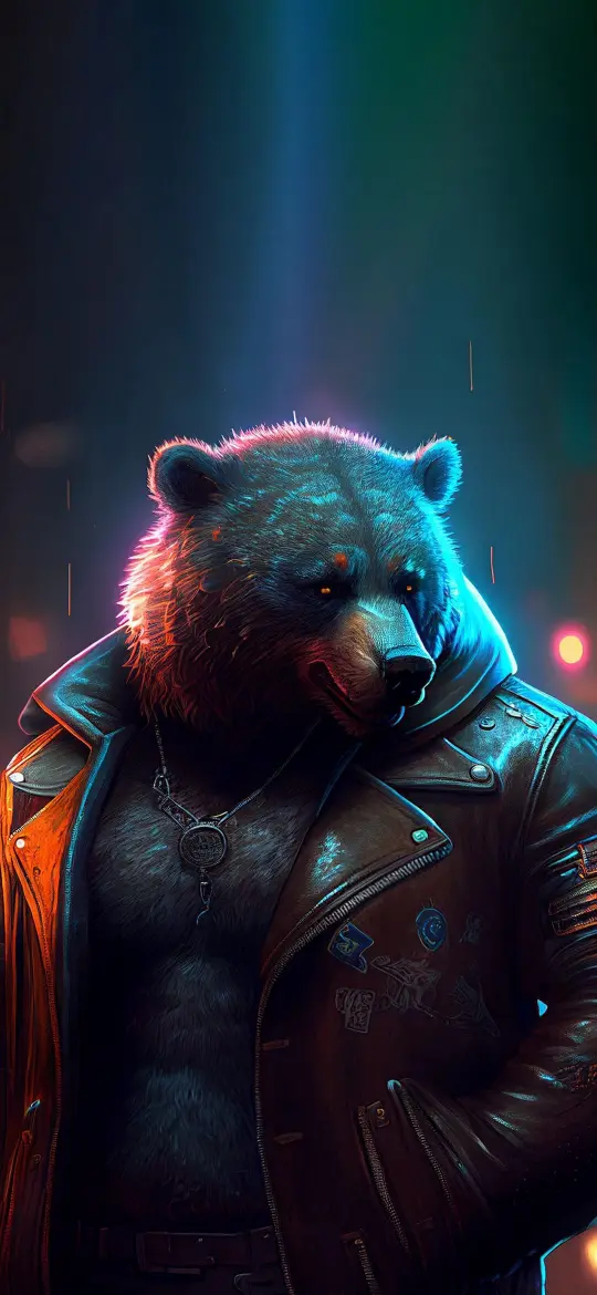 Cyberpunk Bear Biker - Related Dope Wallpapers wallpaper