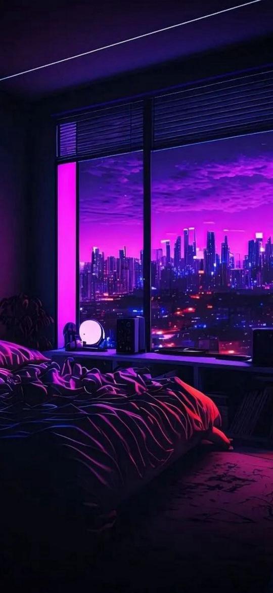 Cyberpunk Bedroom View - Related Dope Wallpapers wallpaper