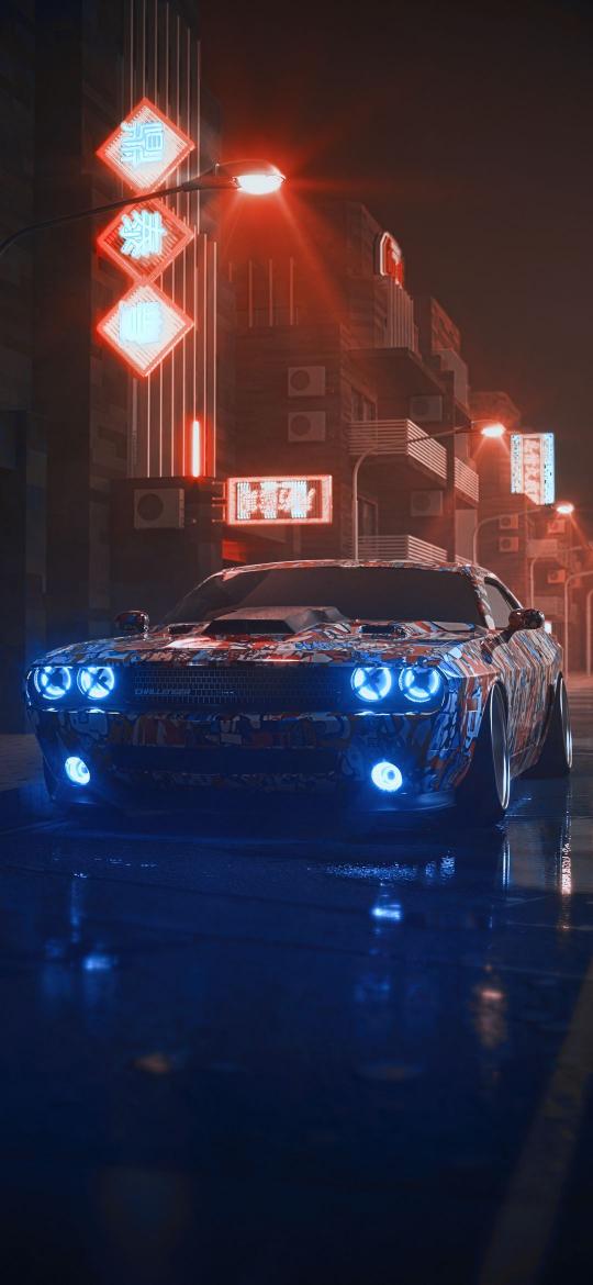 Cyberpunk Challenger Night Drive