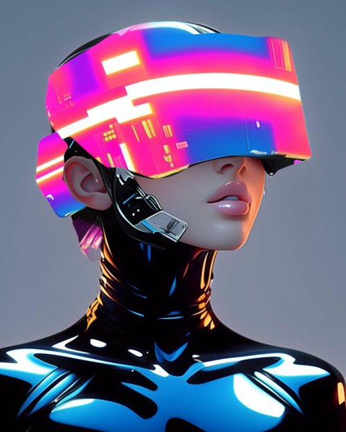 Cyberpunk Futuristic Woman Portrait
