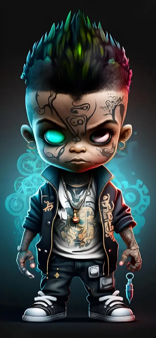 Cyberpunk Kid with Tattoos - Related Dope Wallpapers wallpaper
