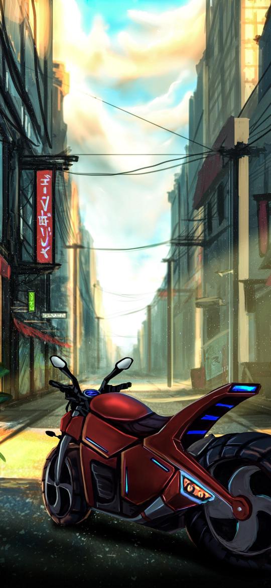 Cyberpunk Motorcycle Cityscape - Related Dope Wallpapers wallpaper
