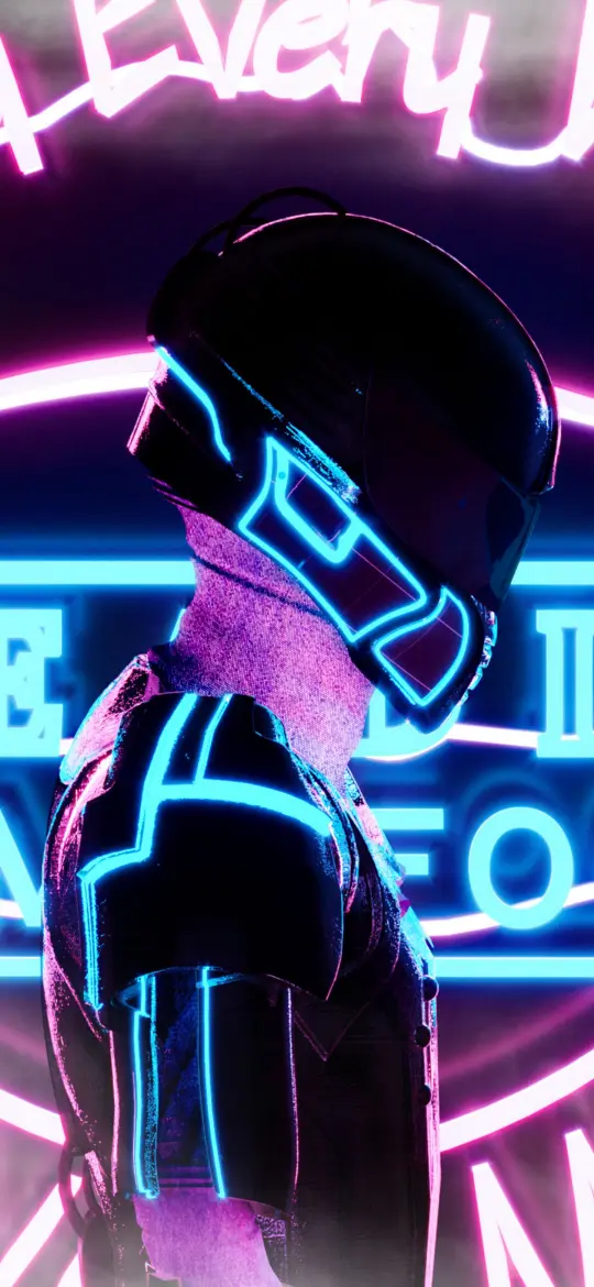 Cyberpunk Neon Warrior - Related Dope Wallpapers wallpaper