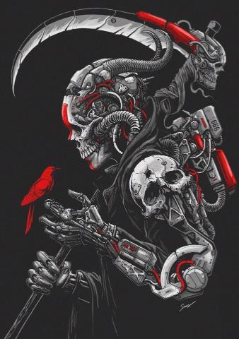 Cyberpunk Reaper and Bird - Related Dope Wallpapers wallpaper
