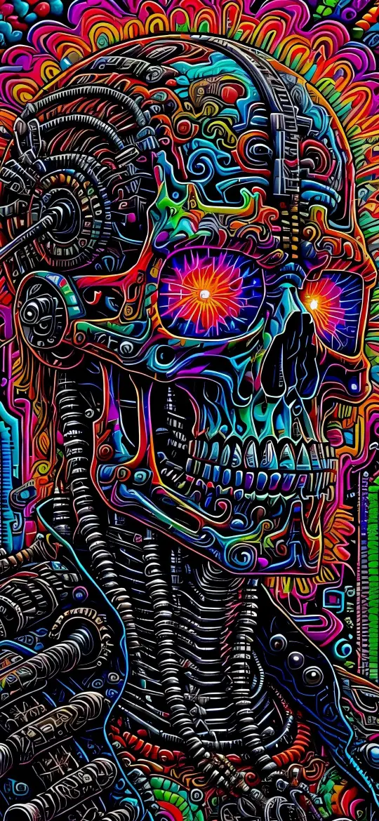 Cyberpunk Skull Explosion - Related Dope Wallpapers wallpaper