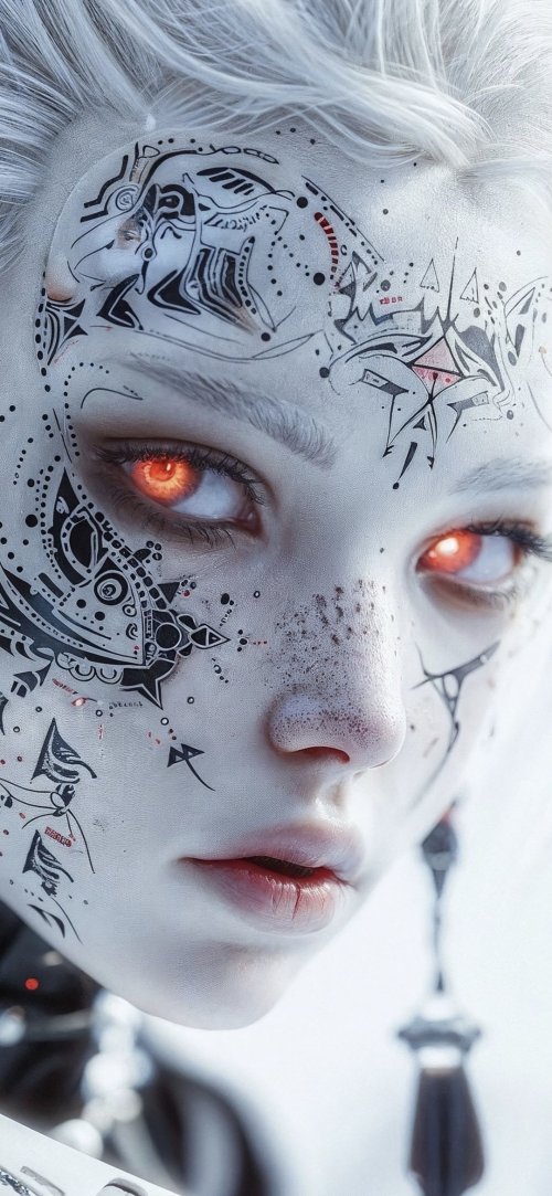 Cyberpunk Tattooed Android