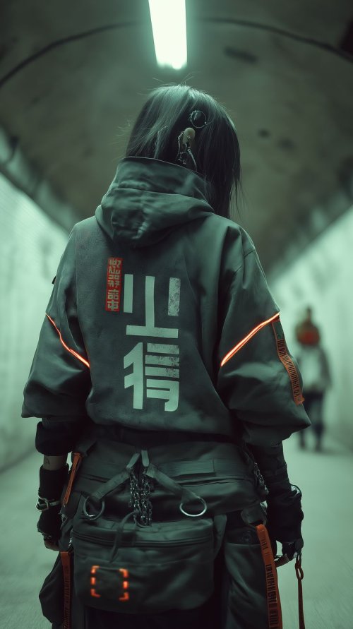 Cyberpunk Tunnel Wanderer - dope Wallpaper
