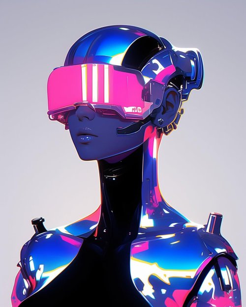 Cyberpunk VR Headset Portrait