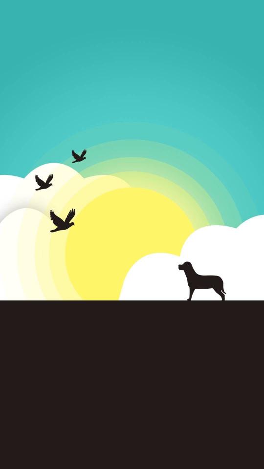 Dog and Birds Silhouette - Related 4K Wallpapers wallpaper