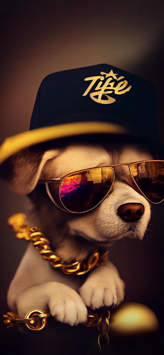 Dope Dog with Shades - Dog Wallpaper