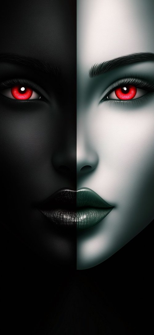 Dual-Faced Vampire Portrait - Related Ghetto Wallpapers wallpaper
