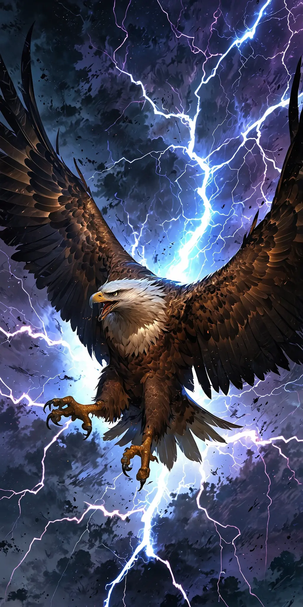 Eagle in Lightning Storm - Related 4K Wallpapers wallpaper