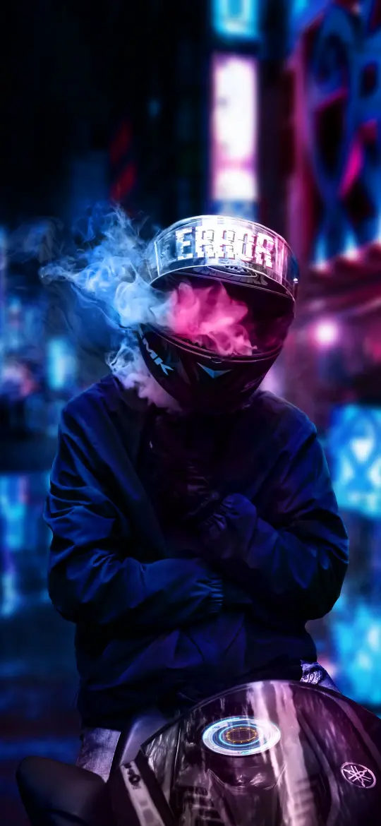Error Helmet Rider - Cyberpunk Wallpaper