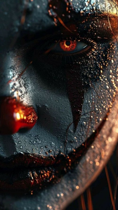 Fiery Clown Portrait - Related Dark Wallpapers wallpaper