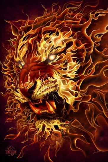 Fiery Tiger Portrait - Related Ghetto Wallpapers wallpaper