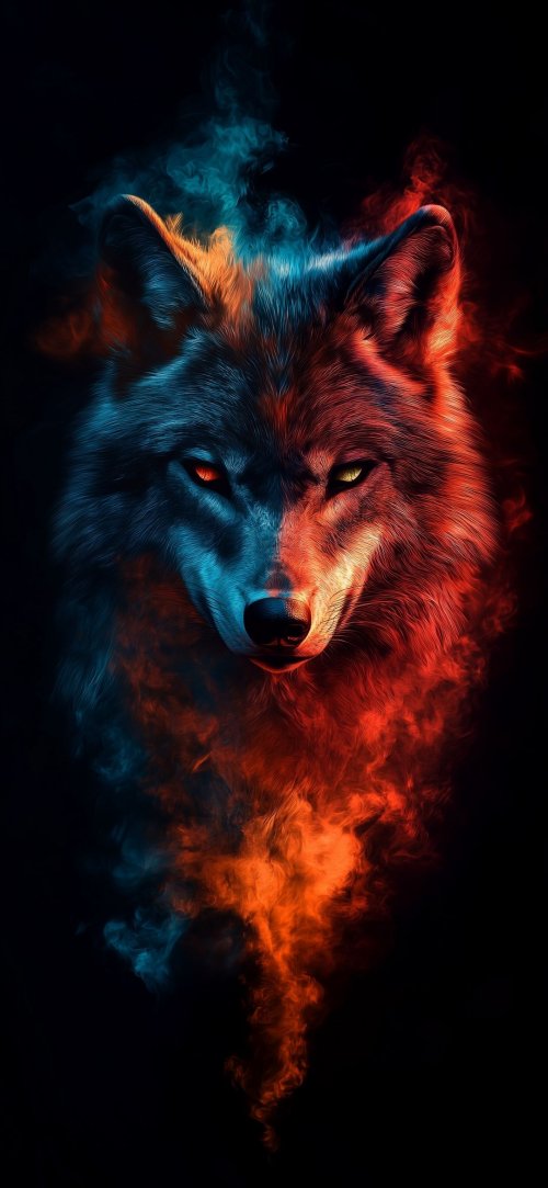 Fiery Wolf Portrait - Related Ghetto Wallpapers wallpaper