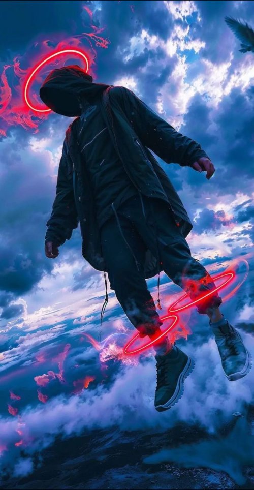 Floating Figure in Sky - Related Dark Wallpapers wallpaper