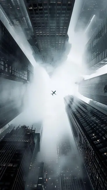 Foggy City Airplane View - Related 4K Wallpapers wallpaper