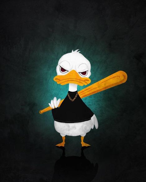 Gangster Duck with Bat