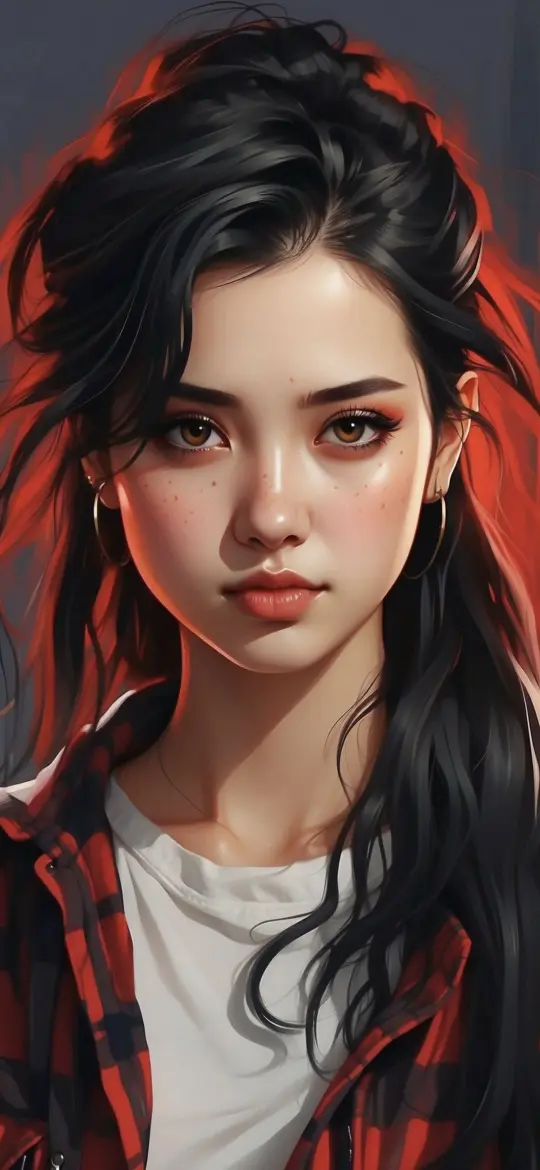 Girl with Plaid Shirt